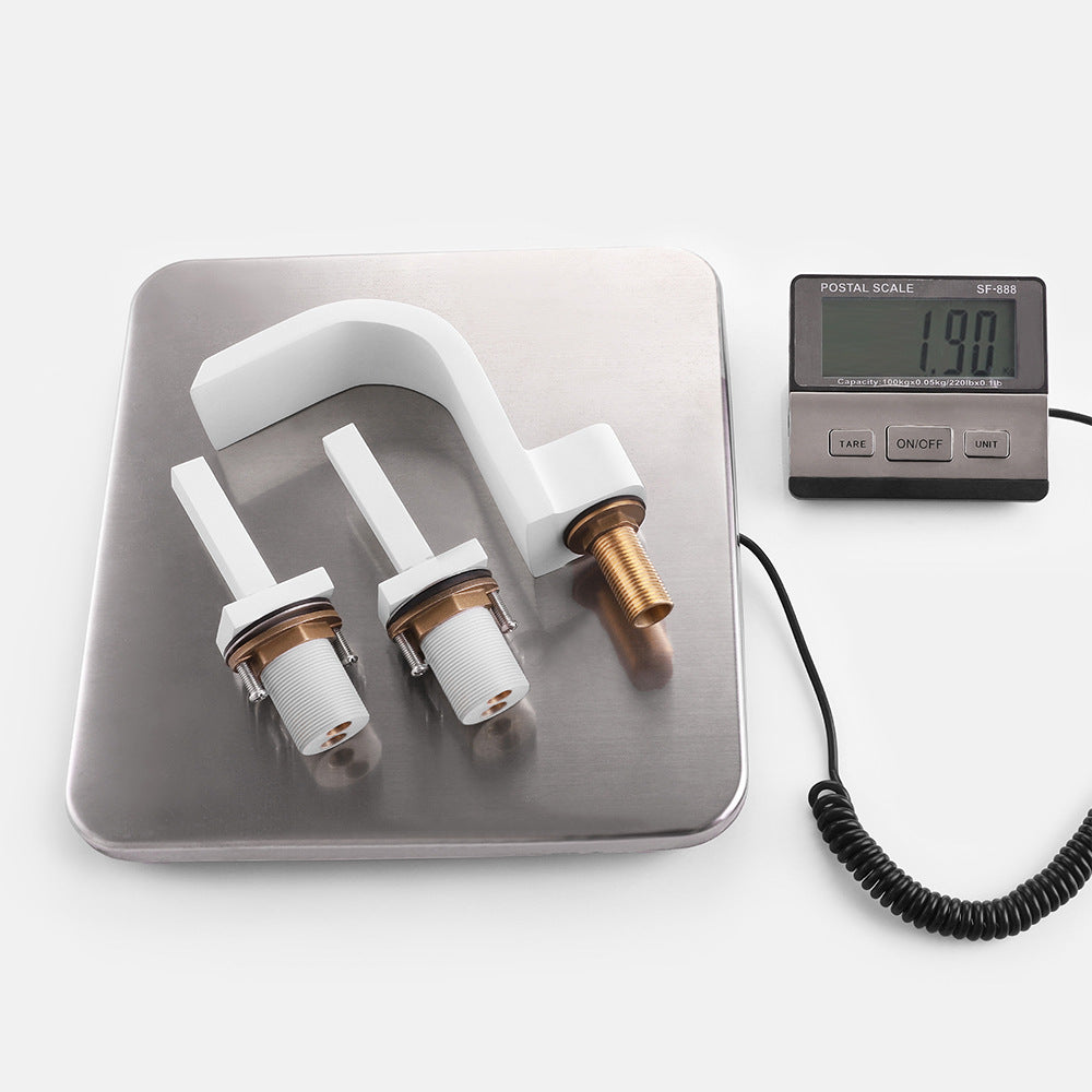 Brass Waterfall Basin Faucet with Dual Control of Cold and Hot Handles