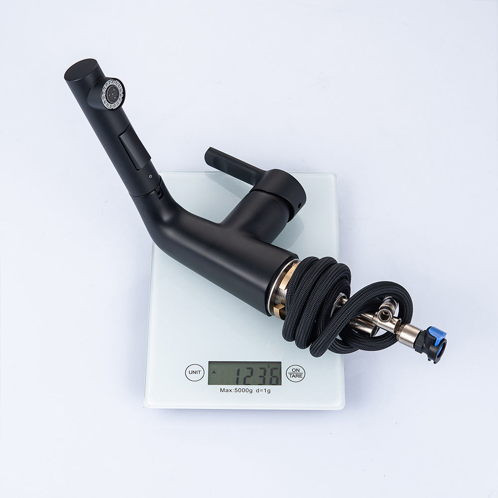 Eumtenr Full Brass 1.5 GPM Hot and Cold Water Pull Down Bathroom Faucet