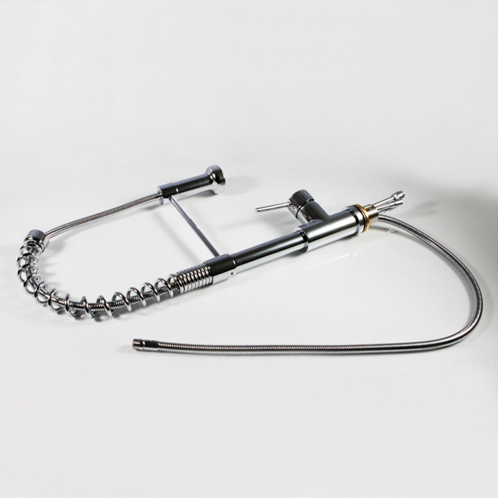 Eumtenr Commercial Stainless Steel Single Handle Single Hole Pull Down Sprayer Kitchen Sink Faucet