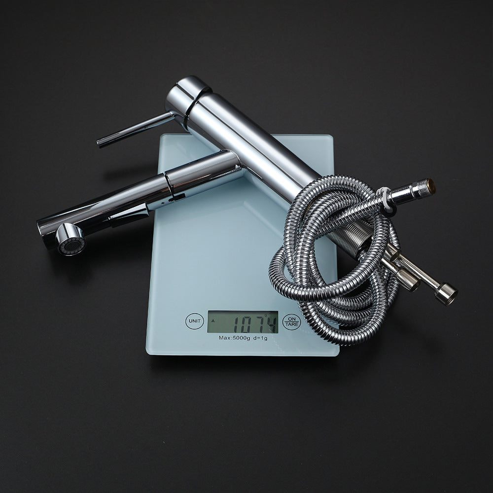 Eumtenr 1.5 GPM Minimalist Bathroom Cold and Hot Pull-Out Faucet