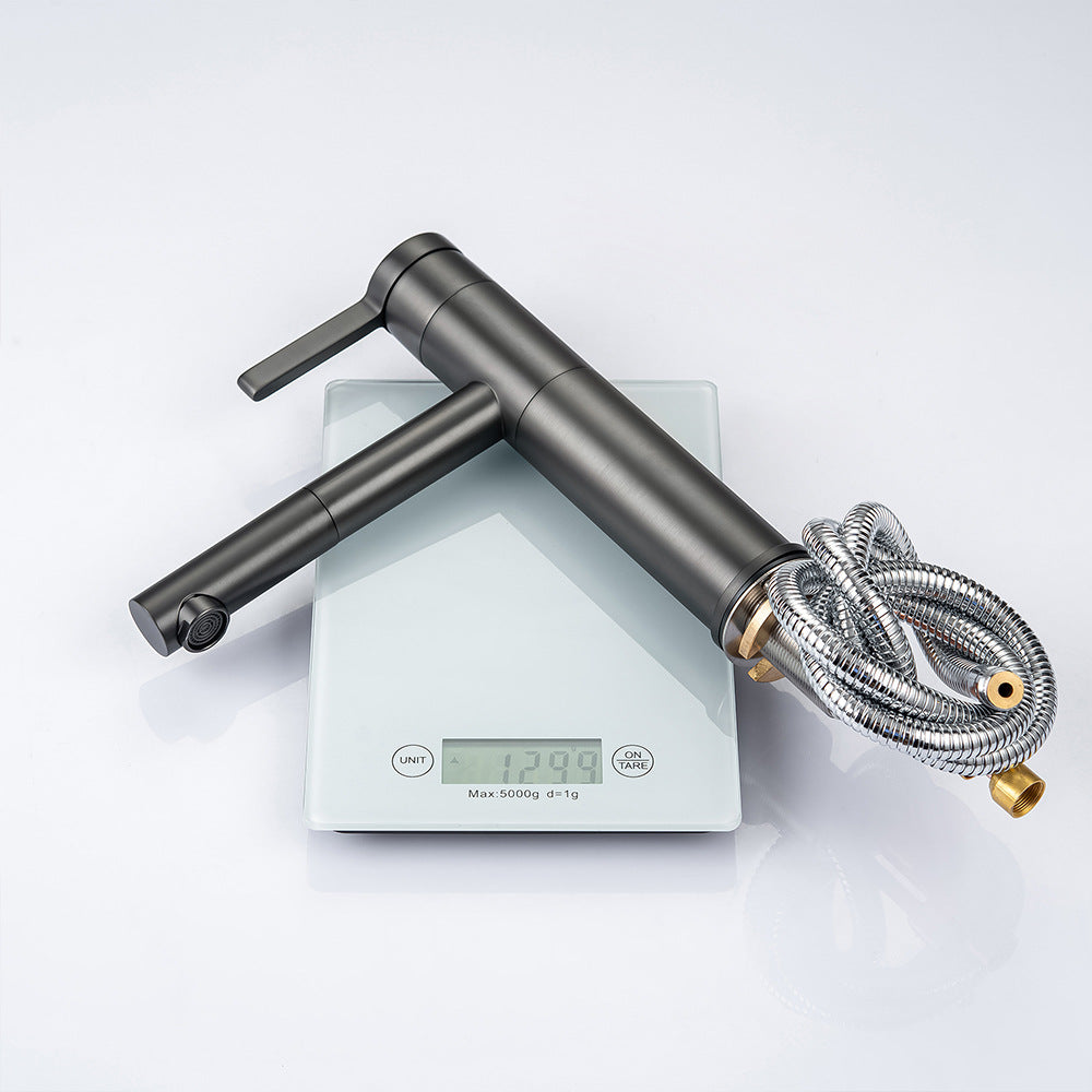 Eumtenr 1.5 GPM Single Hole Pre-Rinse Bathroom Faucet with Pull Down Sprayer