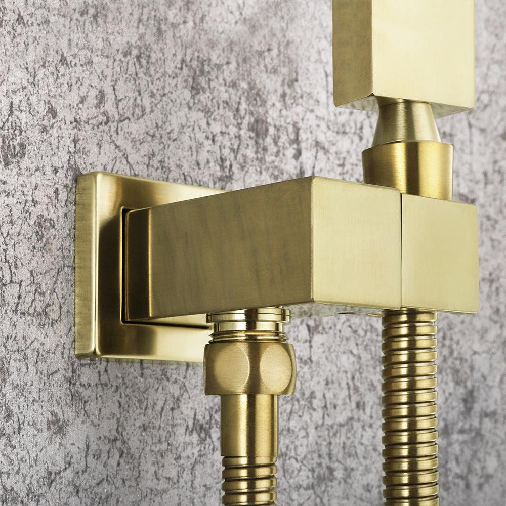 Eumtenr 8 Inch All Brass Shower with Dual Function Wall Mounted Shower Set