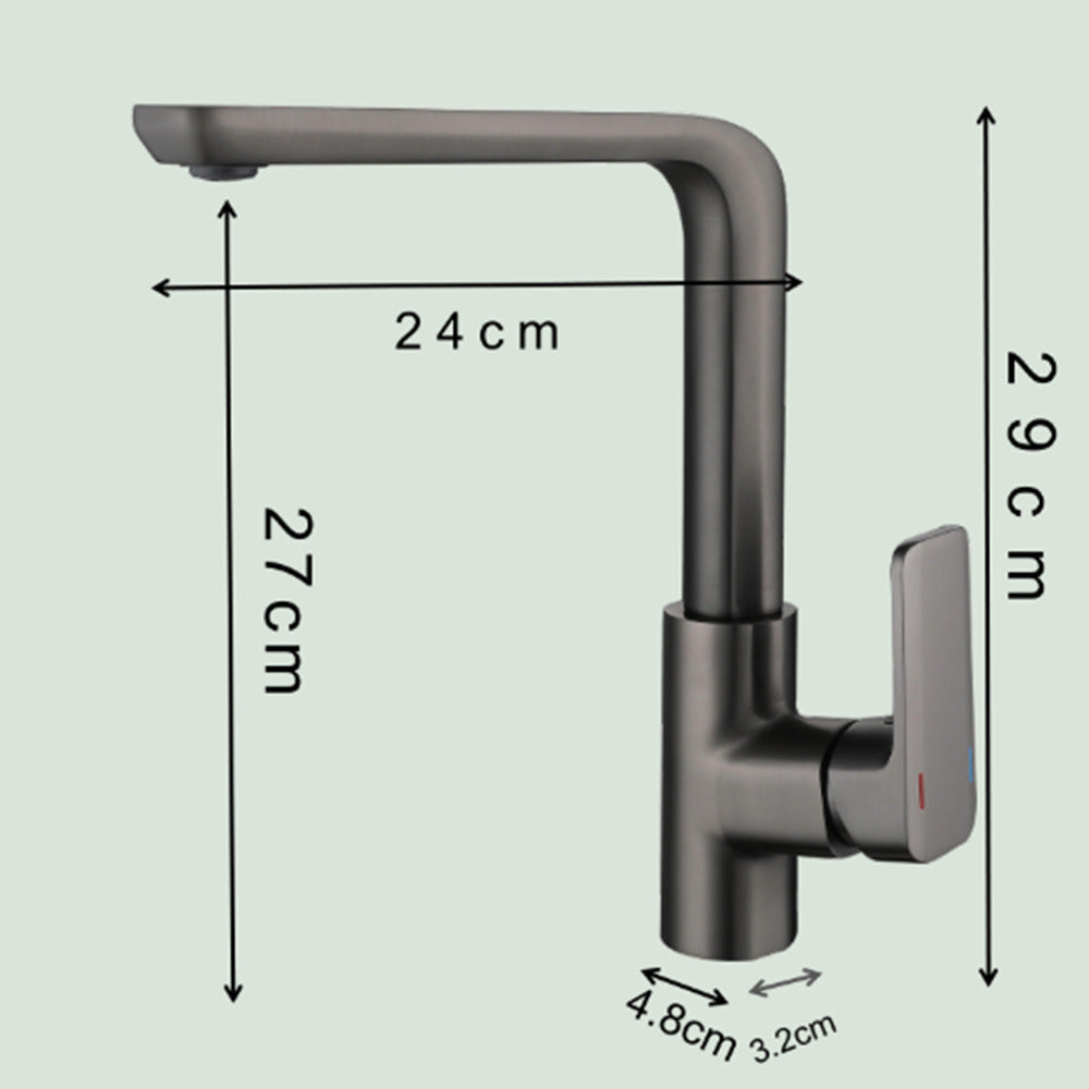 Eumtenr All Brass Cold and Hot Single Hole Kitchen Faucet