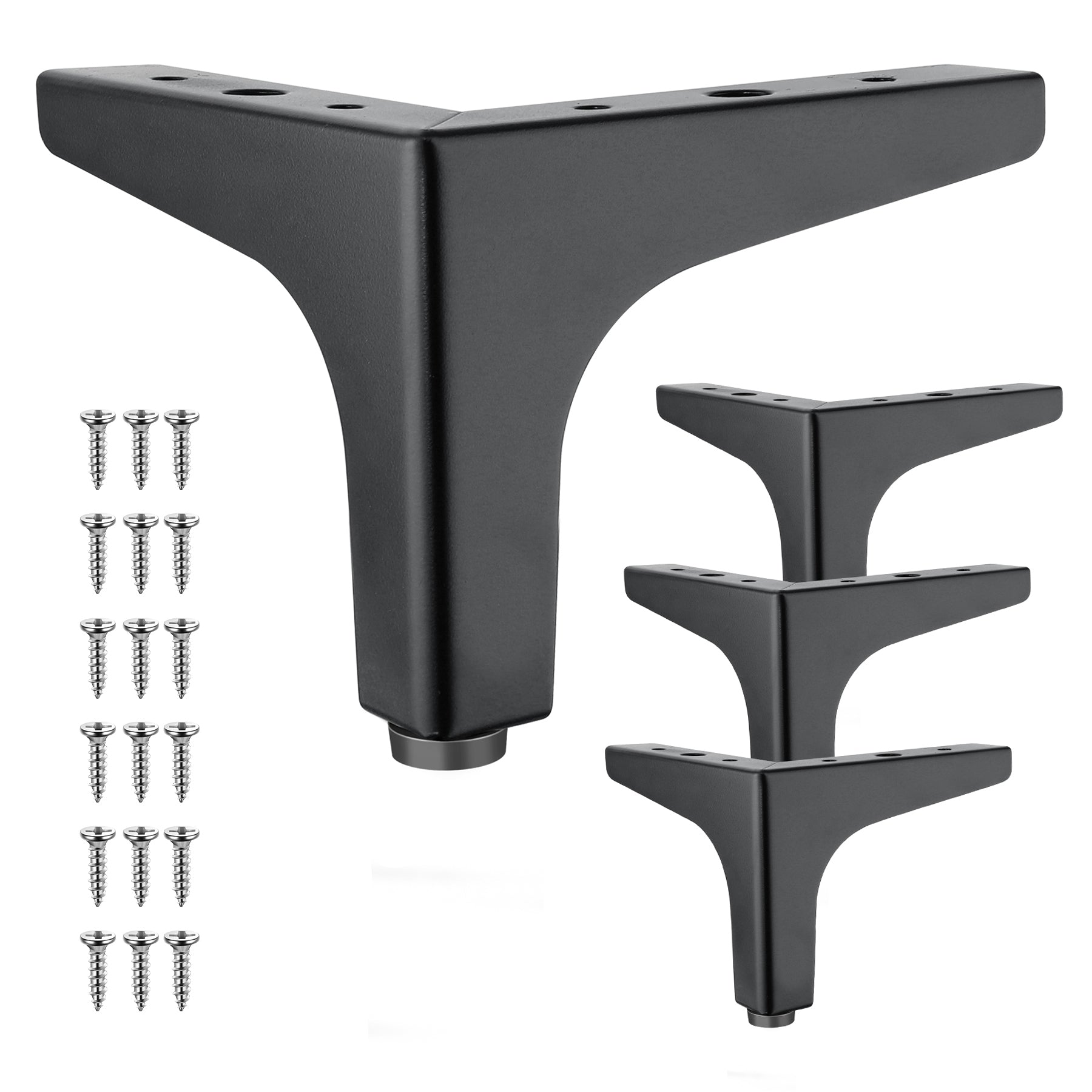 Eumtenr 4 Inch Solid Metal Furniture Legs, Black (Set of 4)