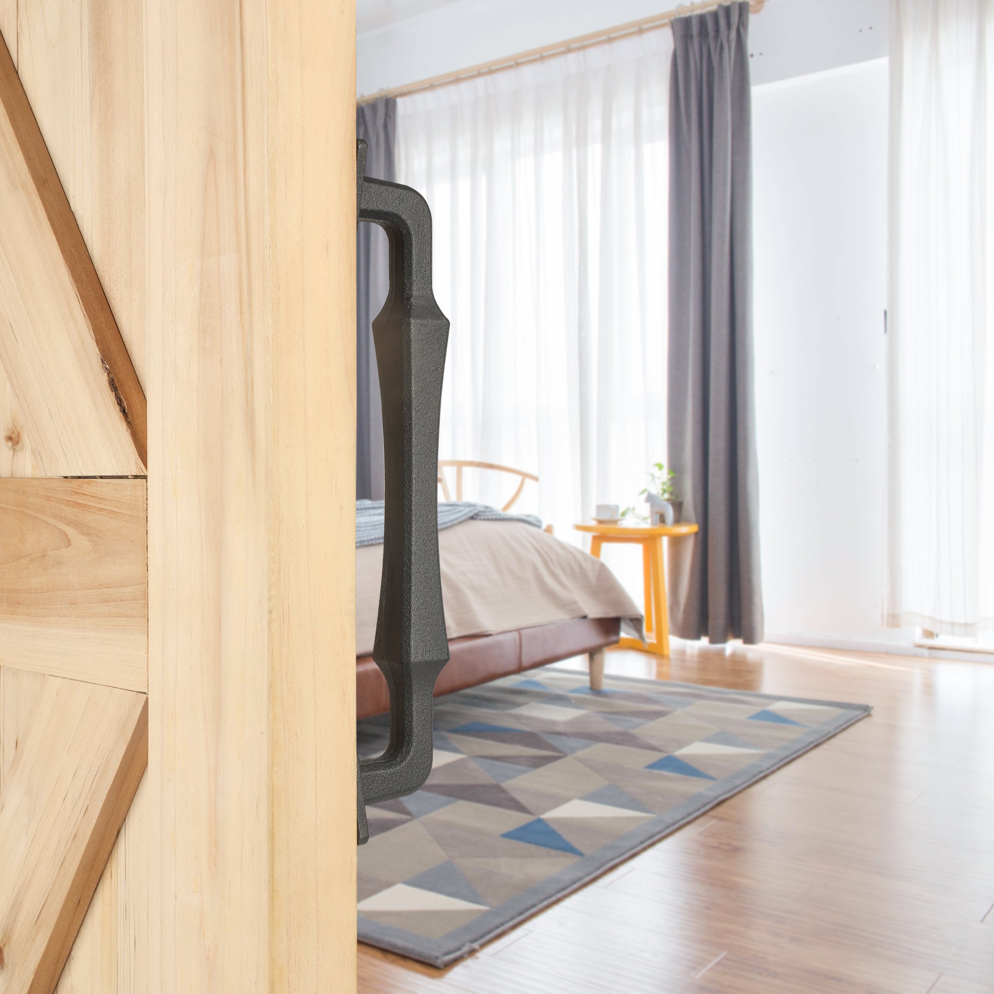 Heavy Duty 10 Inch Sliding Barn Door Handles for DIY Sliding Barn Door, Gate, Shed, Garage - Matte Black