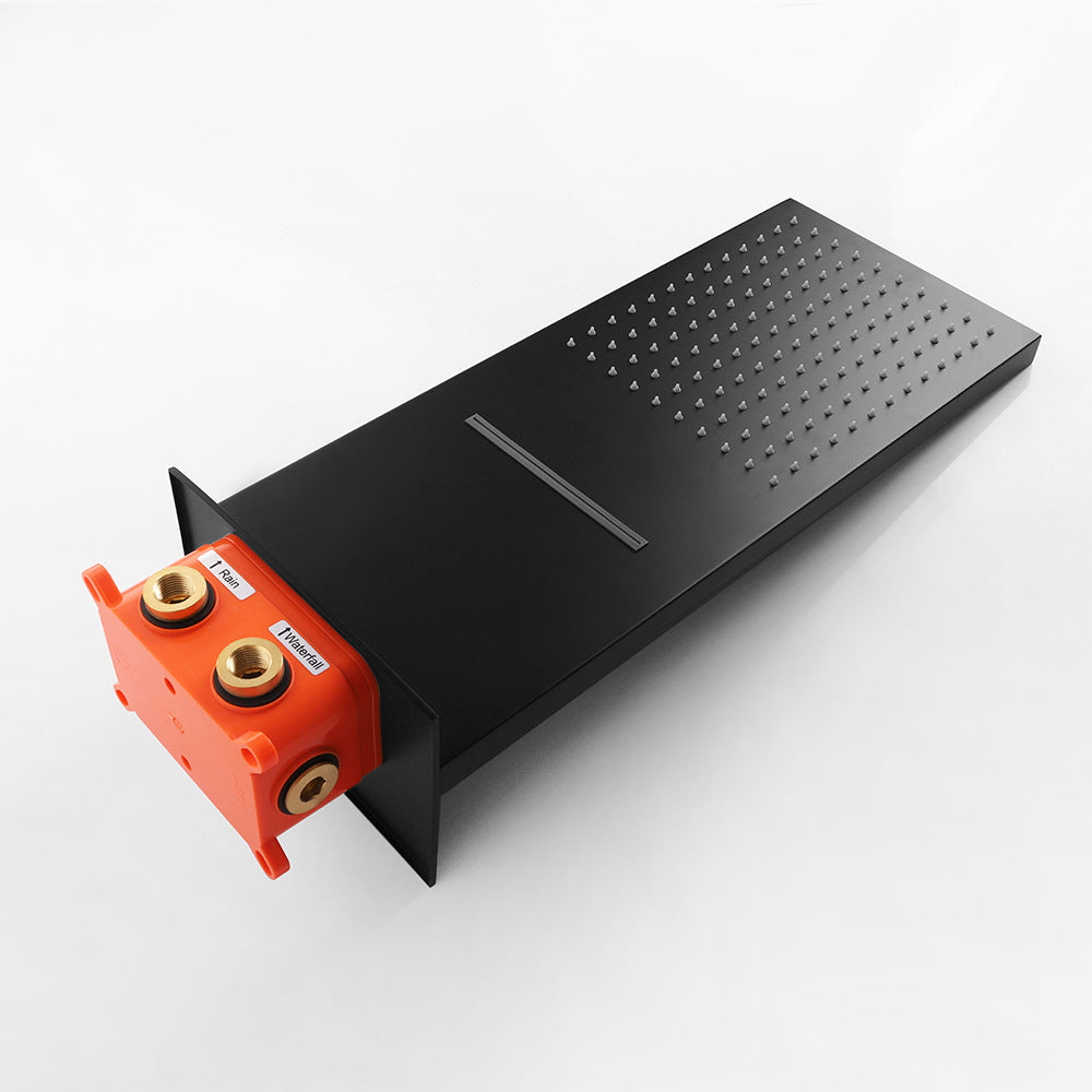 Eumtenr Brass Shower System Combo Set Black Wall Mount Faucet Bathroom Faucets