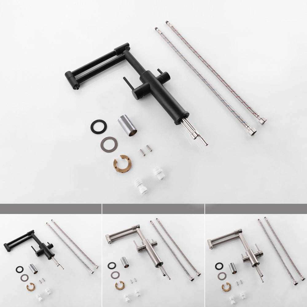 Full Brass Folding Dual Purpose Kitchen Faucet for Water Purification