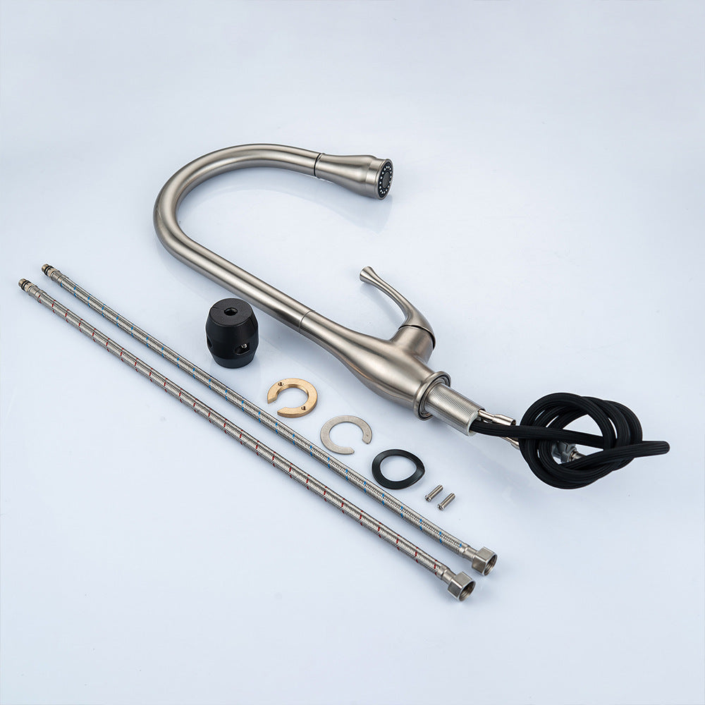 Eumtenr Brass Kitchen Sink Faucet, Kitchen Faucet Brass with Pull Down Sprayer