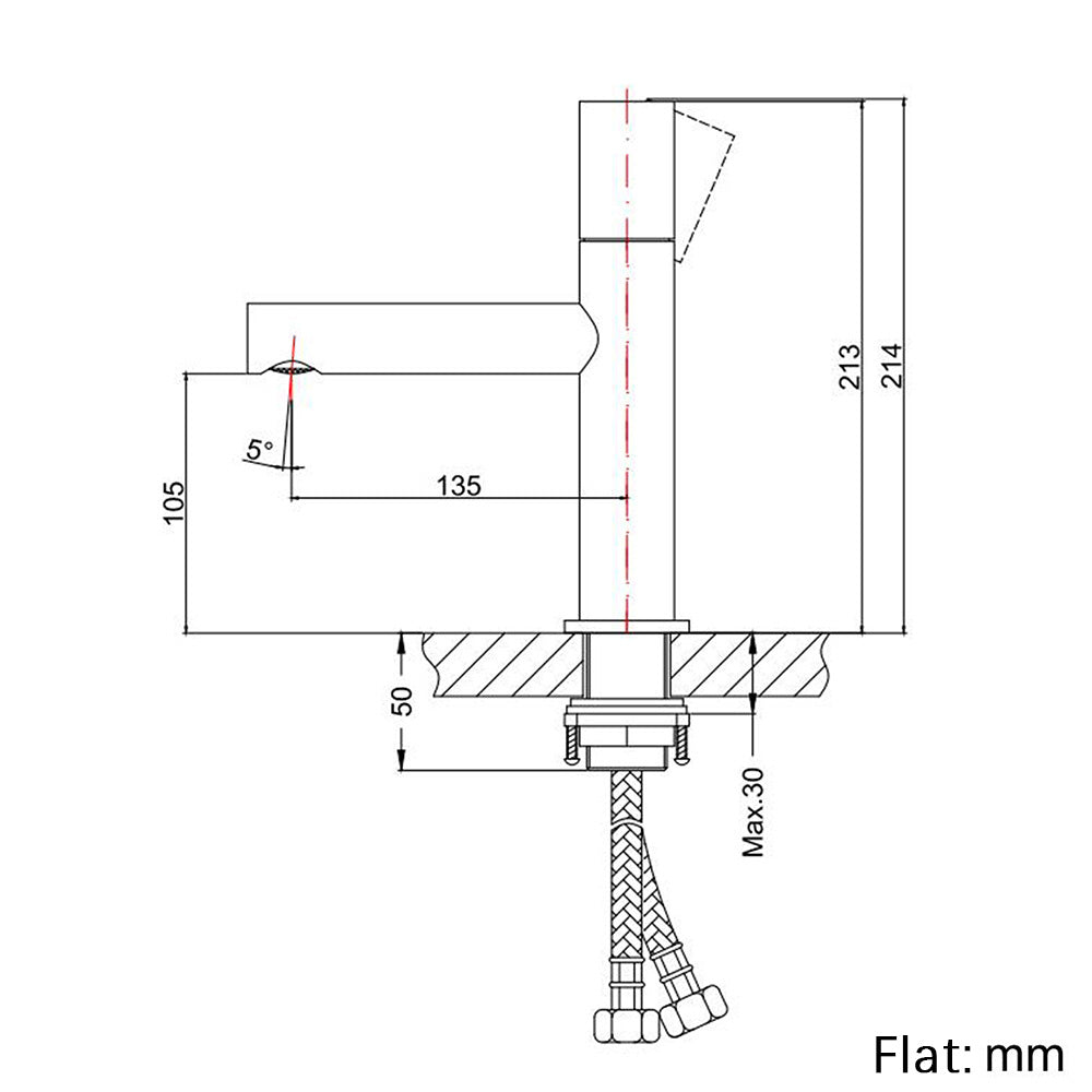 Brass Cylindrical Single Handle Hot and Cold Bathroom Basin Faucet