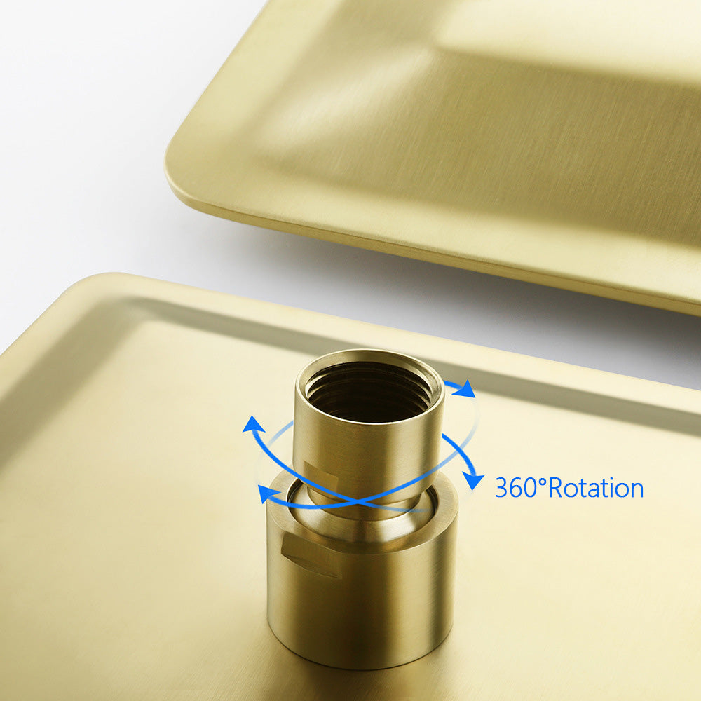 Eumtenr 8 Inch All Brass Shower with Dual Function Wall Mounted Shower Set