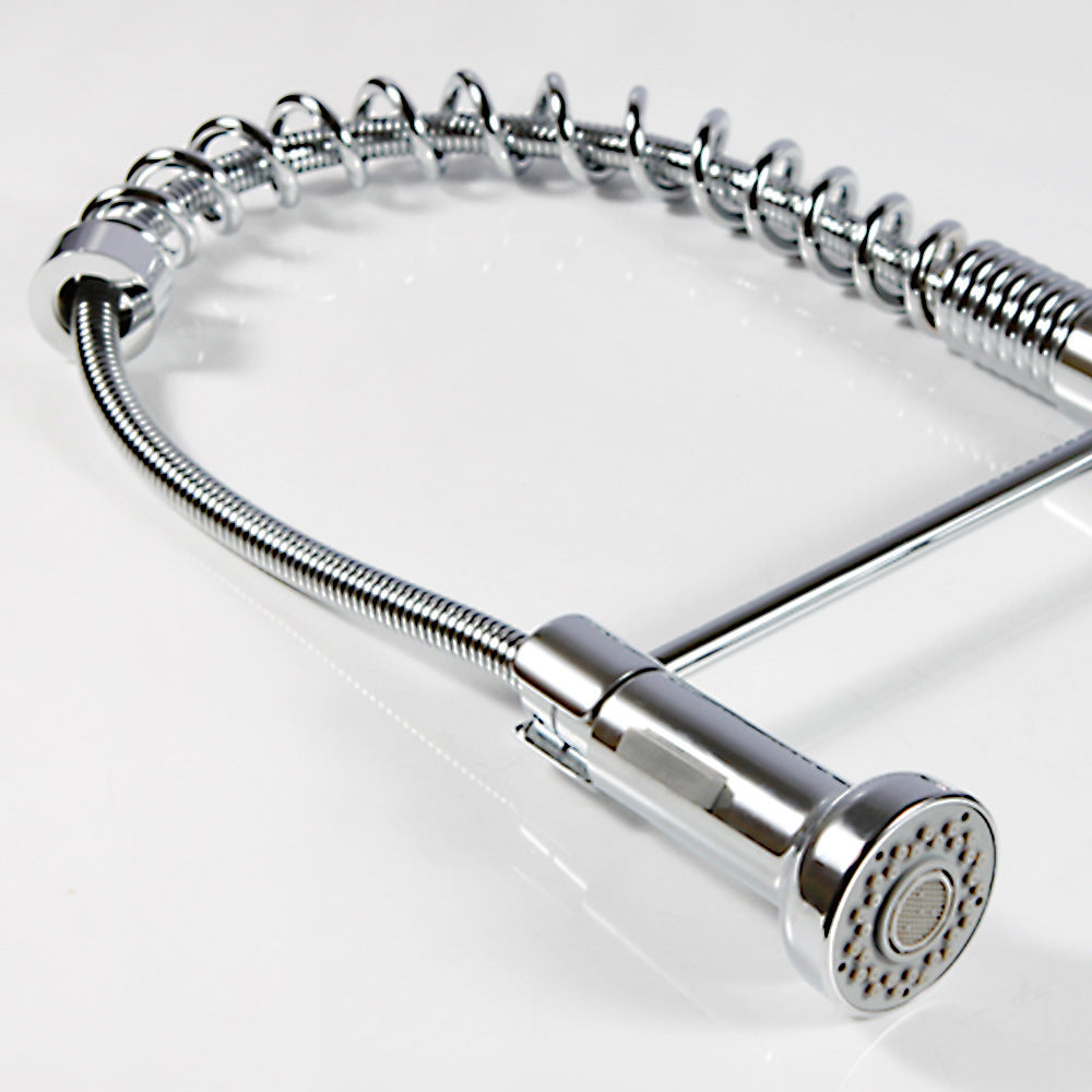 Eumtenr Commercial Stainless Steel Single Handle Single Hole Pull Down Sprayer Kitchen Sink Faucet