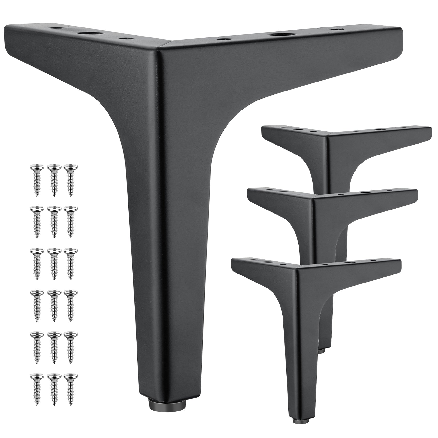 Eumtenr 4 Inch Solid Metal Furniture Legs, Black (Set of 4)