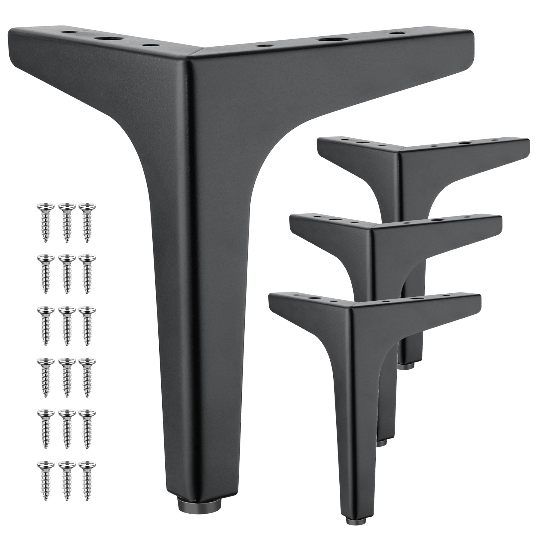Eumtenr 4 Inch Solid Metal Furniture Legs, Black (Set of 4)