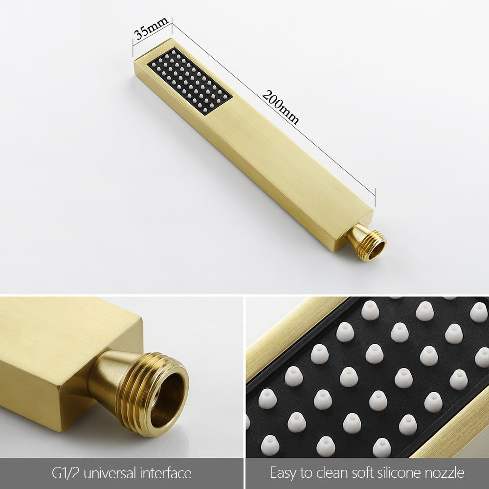 Eumtenr 8 Inch All Brass Shower with Dual Function Wall Mounted Shower Set