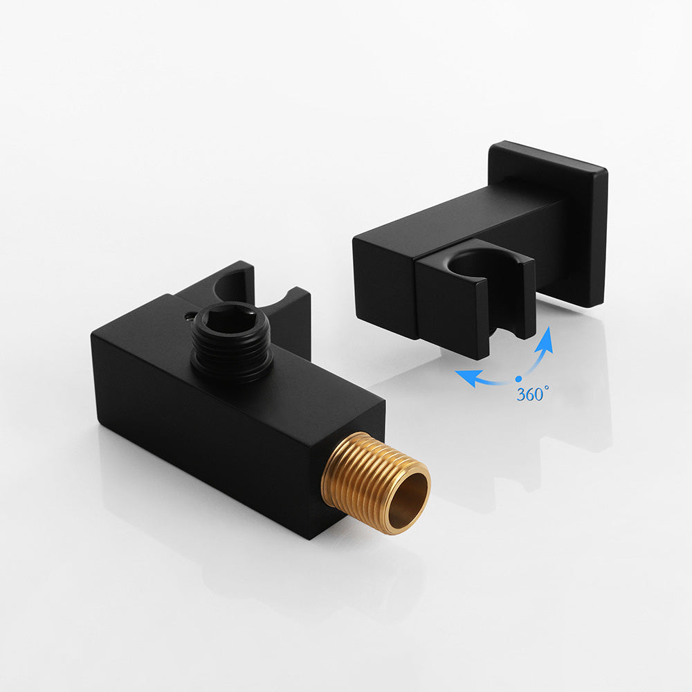 Eumtenr Brass Shower System Combo Set Black Wall Mount Faucet Bathroom Faucets