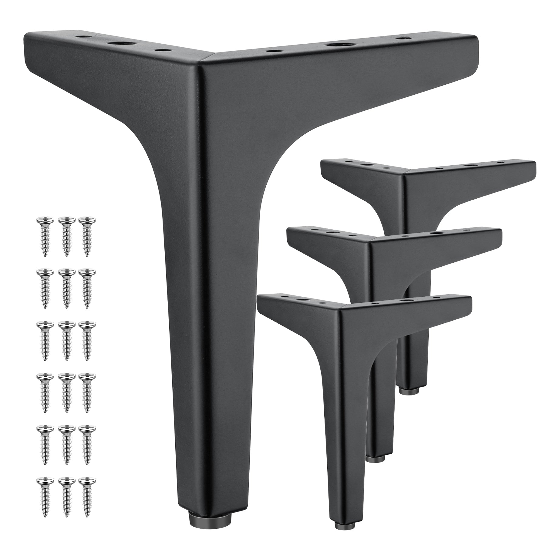 Eumtenr 4 Inch Solid Metal Furniture Legs, Black (Set of 4)
