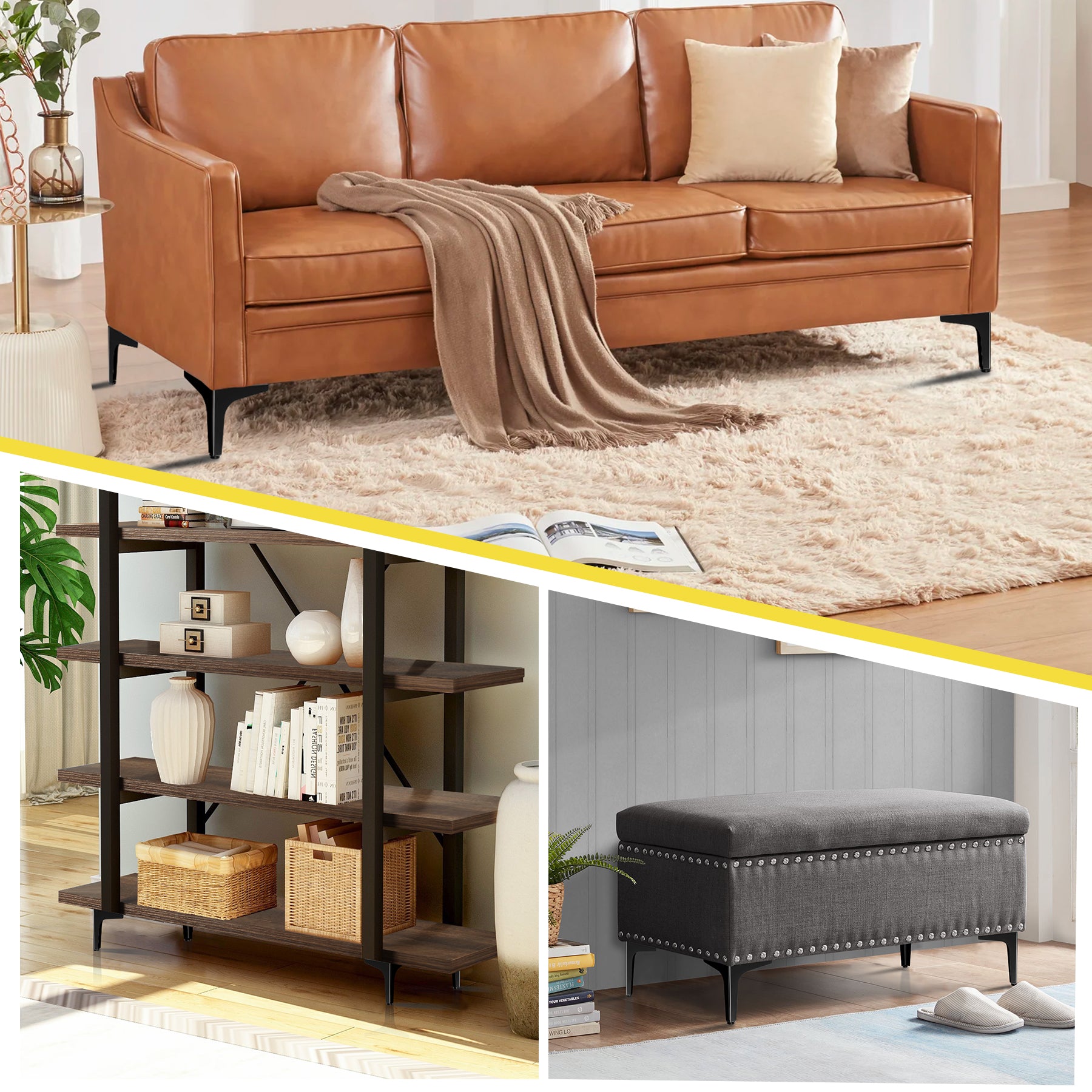 Eumtenr 4 Inch Solid Metal Furniture Legs, Black (Set of 4)