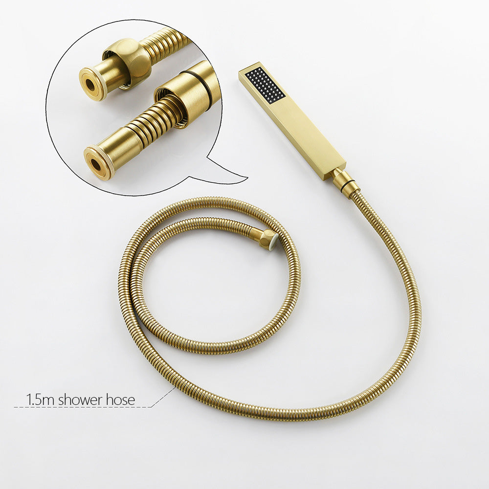 Eumtenr 8 Inch All Brass Shower with Dual Function Wall Mounted Shower Set