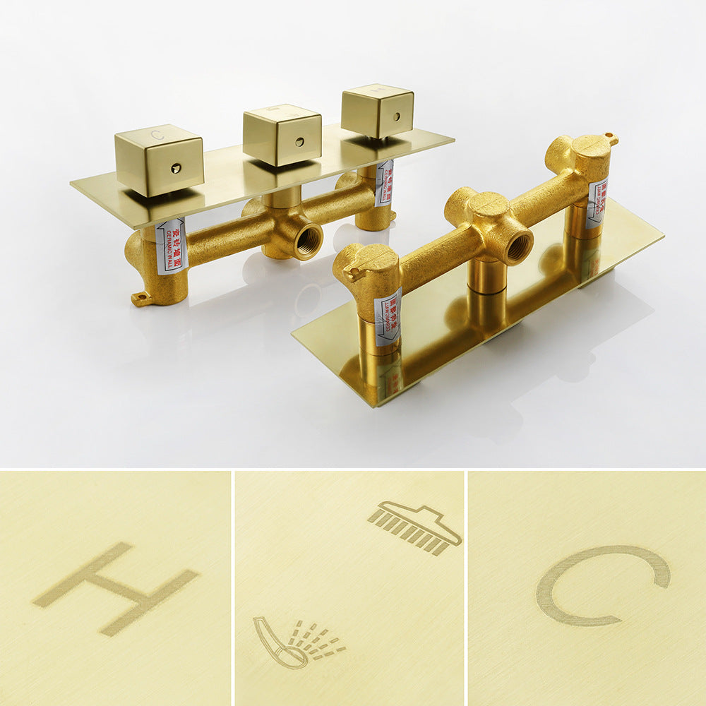 Eumtenr 8 Inch All Brass Shower with Dual Function Wall Mounted Shower Set