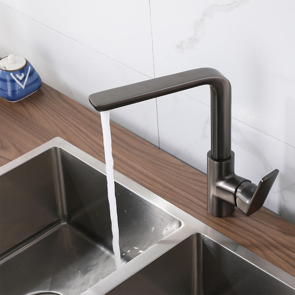 Eumtenr All Brass Cold and Hot Single Hole Kitchen Faucet