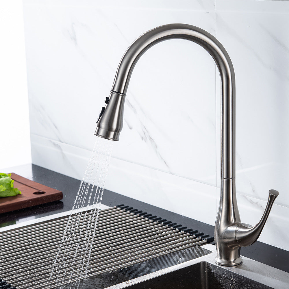 Eumtenr Brass Kitchen Sink Faucet, Kitchen Faucet Brass with Pull Down Sprayer