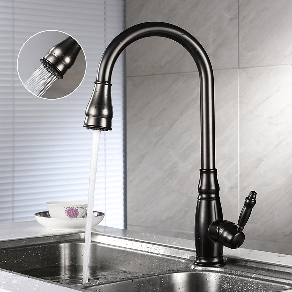 Eumtenr 1.5 GPM Hot & Cold Water Pull Down Sprayer Brass Kitchen Faucets