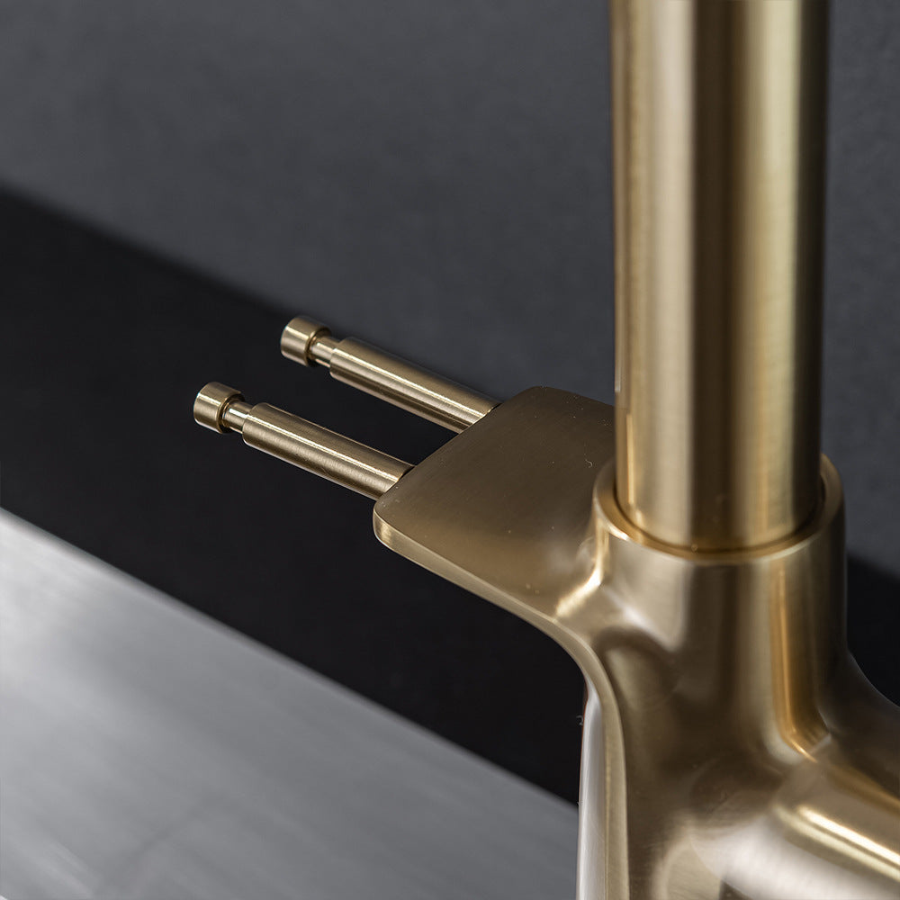 Brass Pulling and Retracting Kitchen Faucet (Hot and Cold Water with Hook)