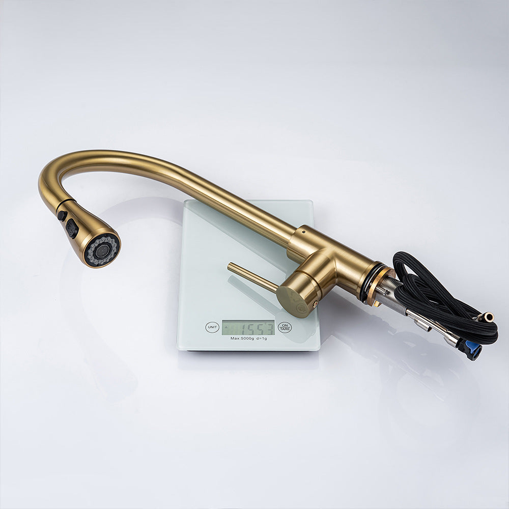 Kitchen Sink Faucet, Kitchen Faucet Brass with Pull Down Sprayer