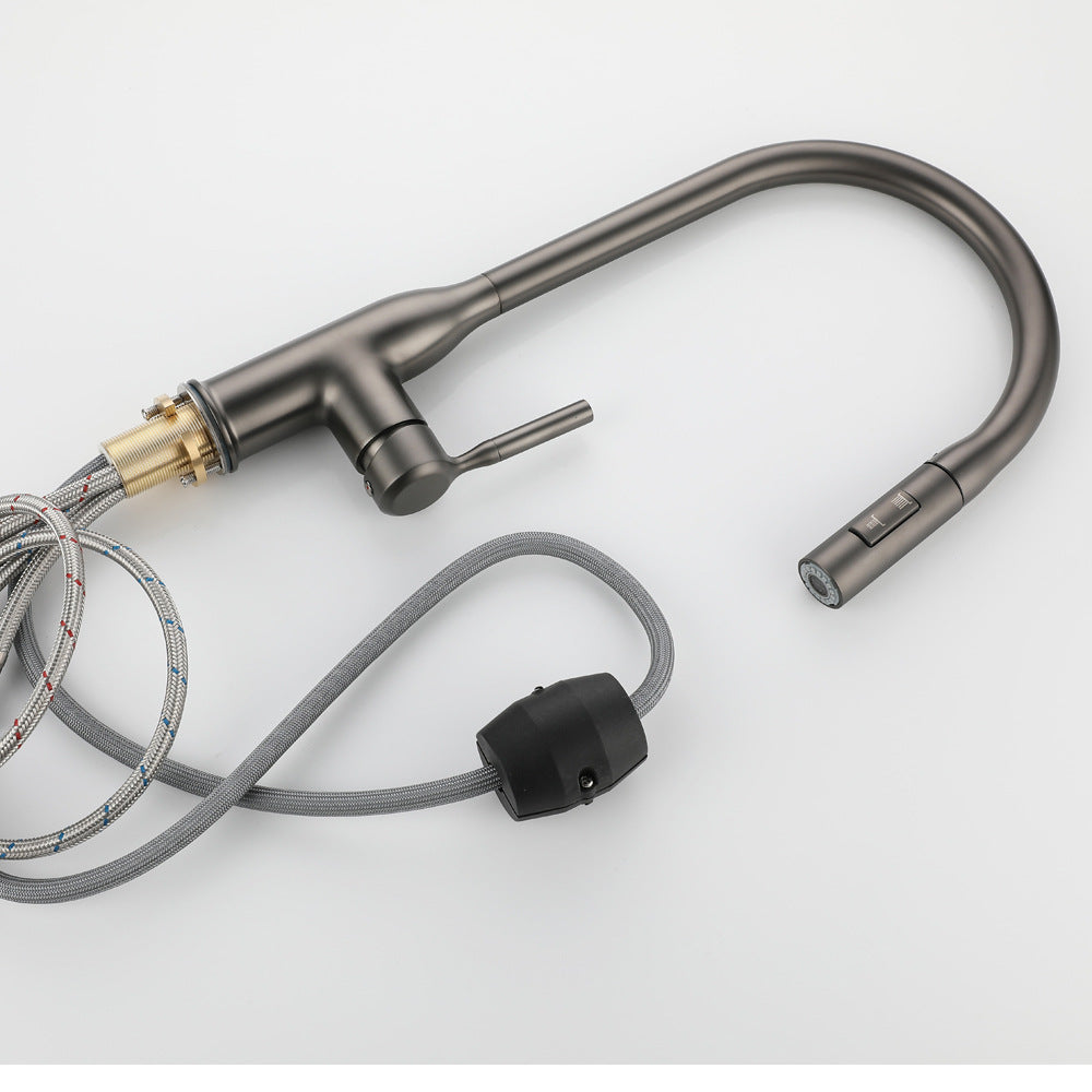 Hot and Cold Water Pull Down Sprayer Kitchen Faucet