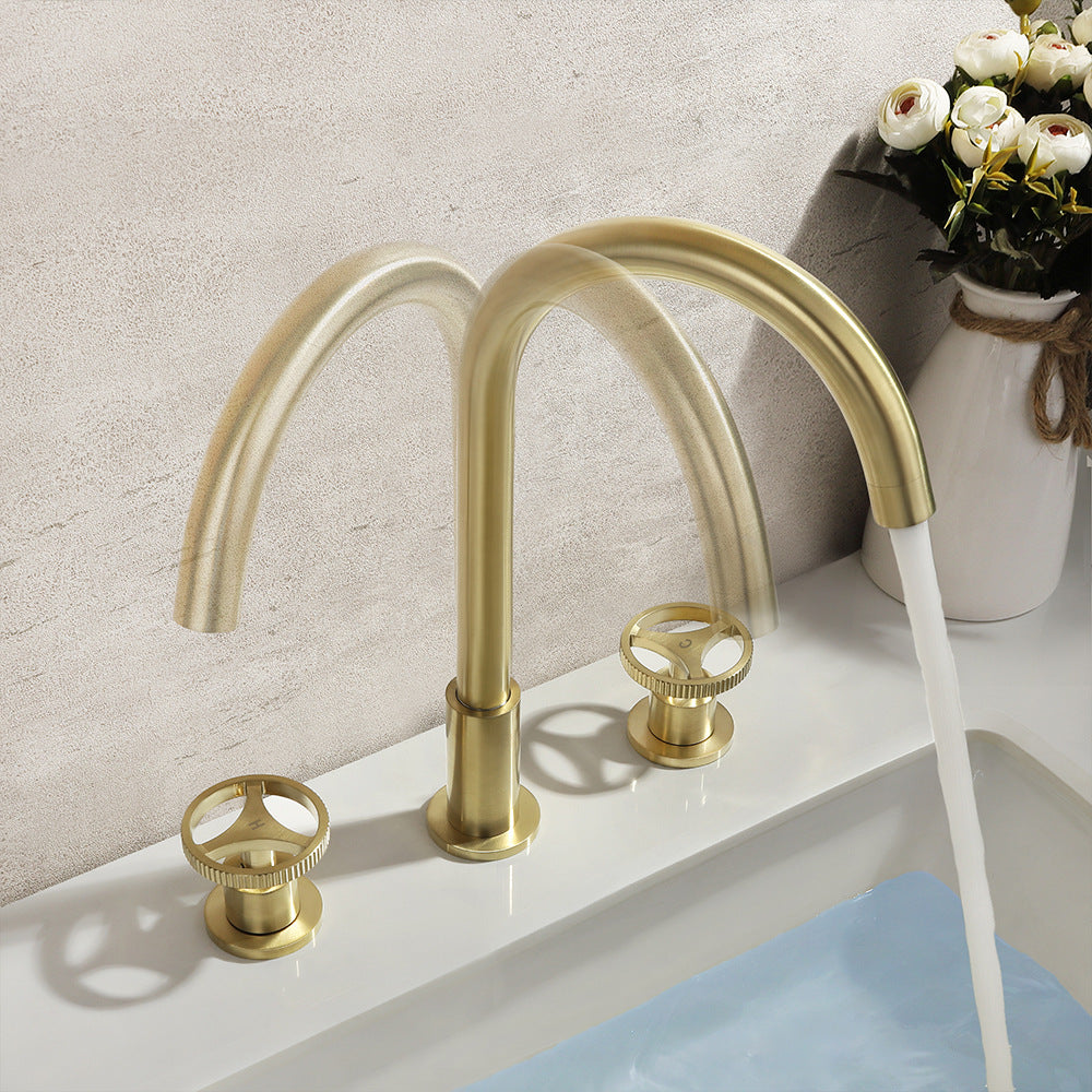 Dual Handle 3 Hole Bathroom Faucet