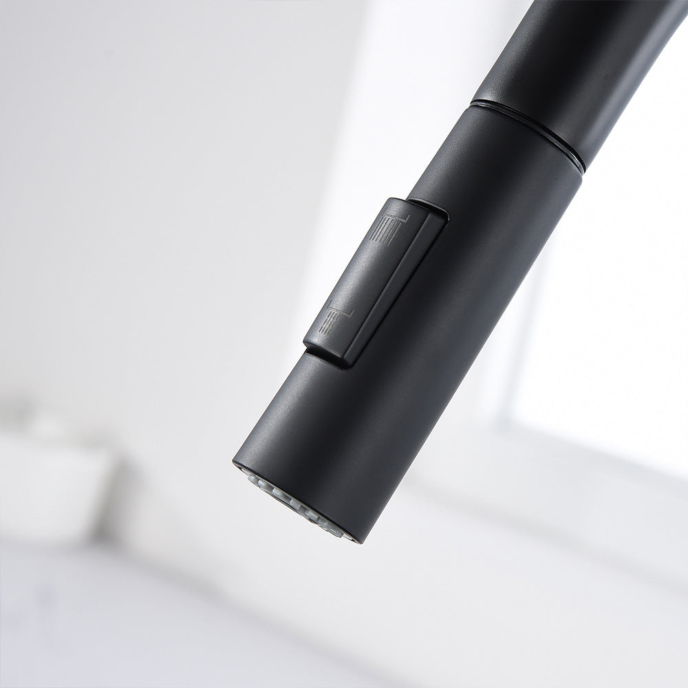 Full Brass Single Handle Single Hole Pull Down Sprayer Kitchen Sink Faucet (Dual Outlet Mode)