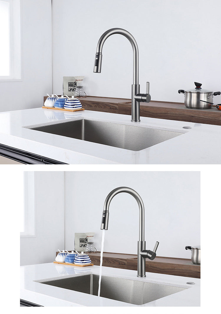Stainless Steel Hot and Cold Water Pull Down Sprayer Kitchen Faucet