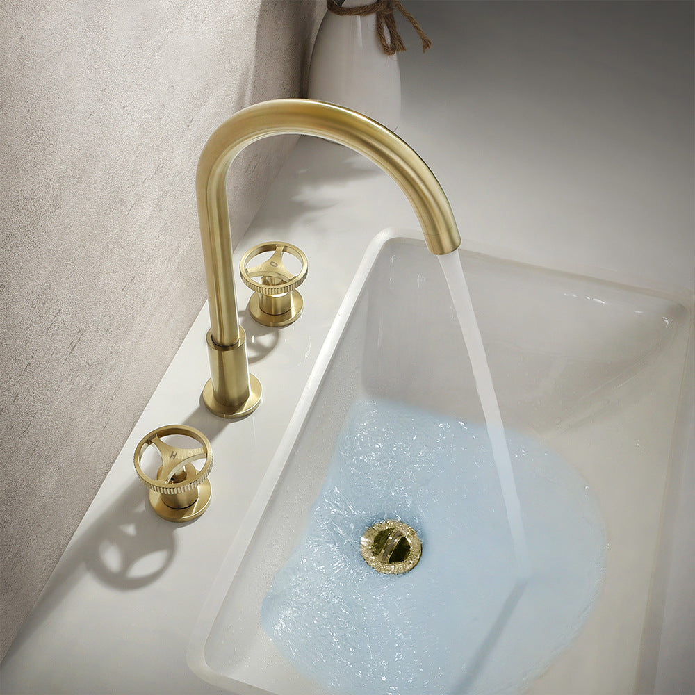 Dual Handle 3 Hole Bathroom Faucet