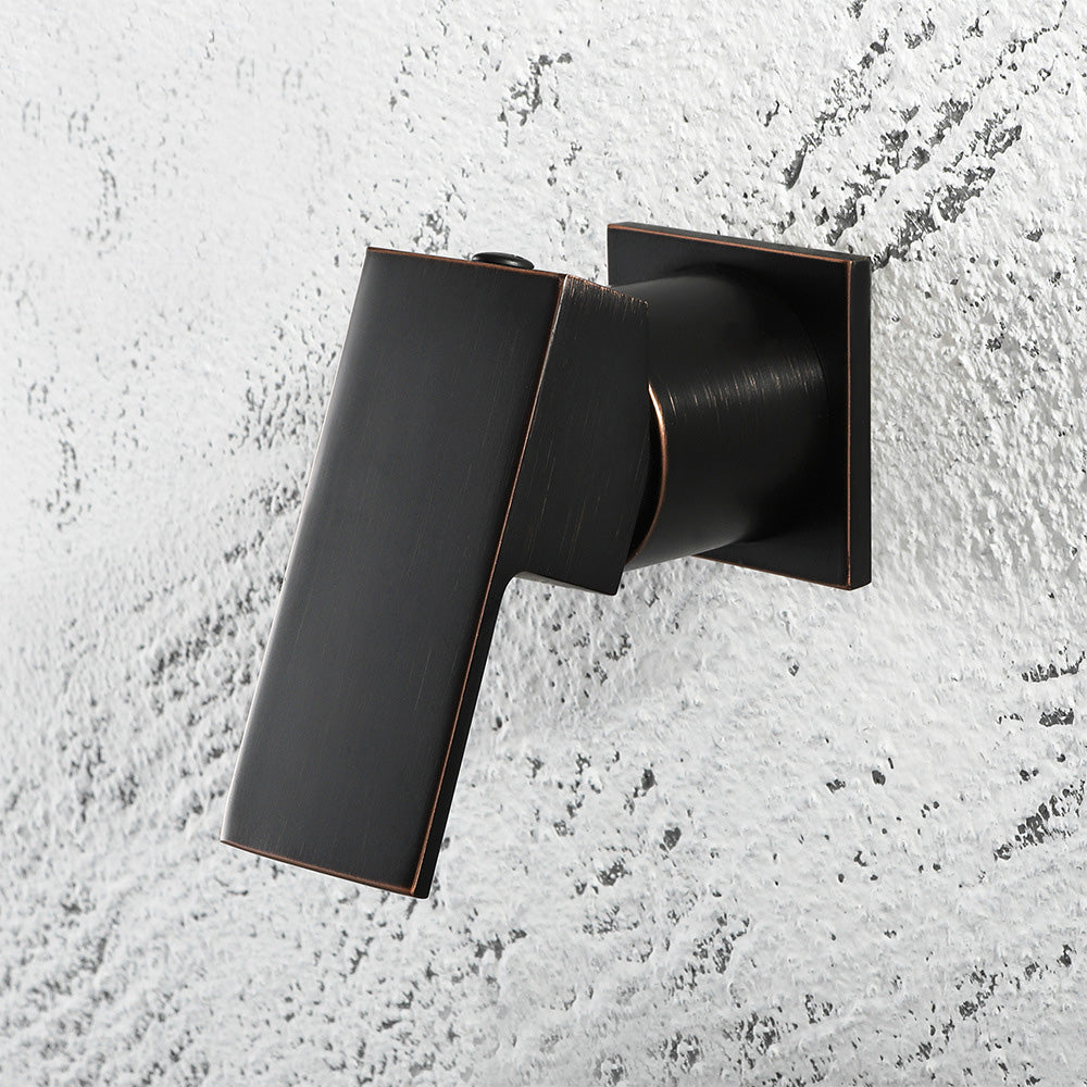 Wall Mount Waterfall Brass 2 Holes Bathroom Faucets with Single Handles