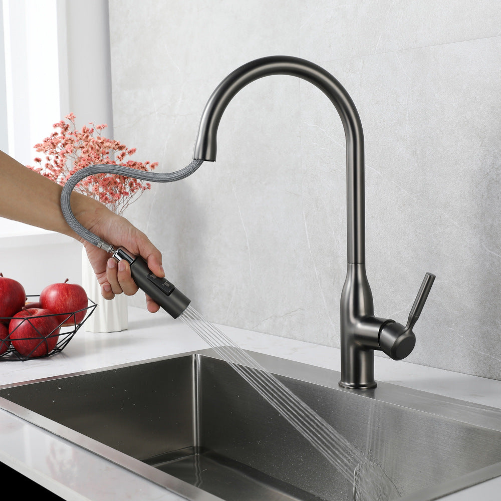 Hot and Cold Water Pull Down Sprayer Kitchen Faucet