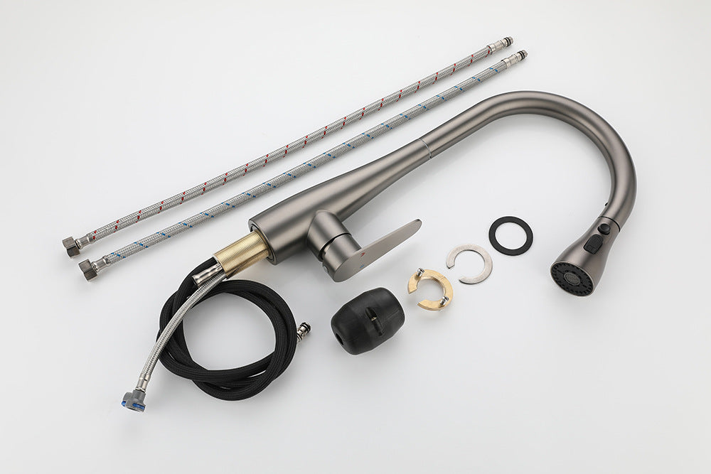 304 Stainless Steel Multifunctional Pull Down Kitchen Faucet