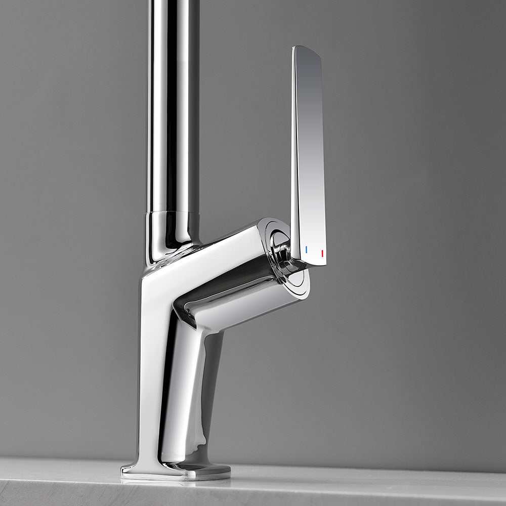 Full Brass Hot and Cold Water Pull Down Sprayer Kitchen Faucet