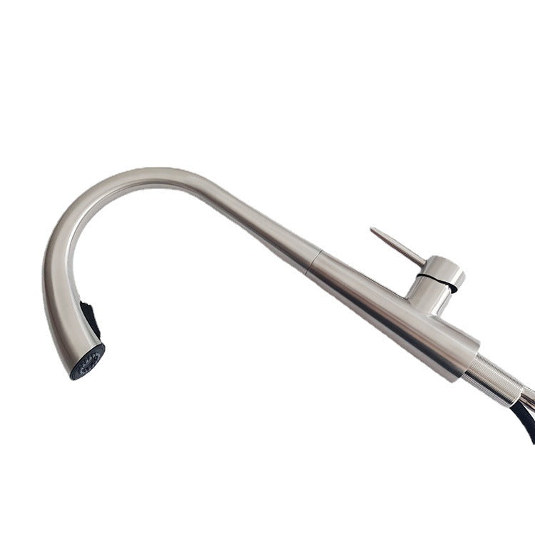 Stainless Steel Hot and Cold Water Hidden Pull-Out Head Sprayer Kitchen Faucet