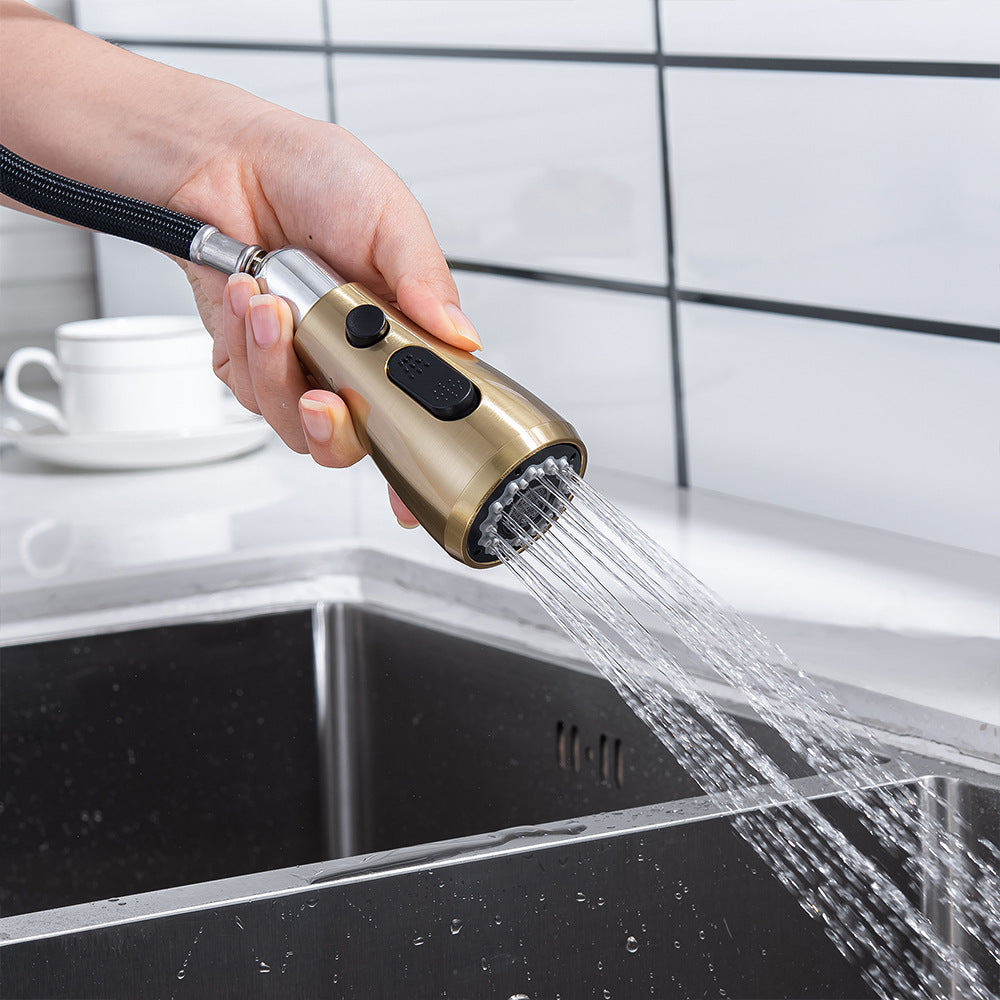 Kitchen Sink Faucet, Kitchen Faucet Brass with Pull Down Sprayer