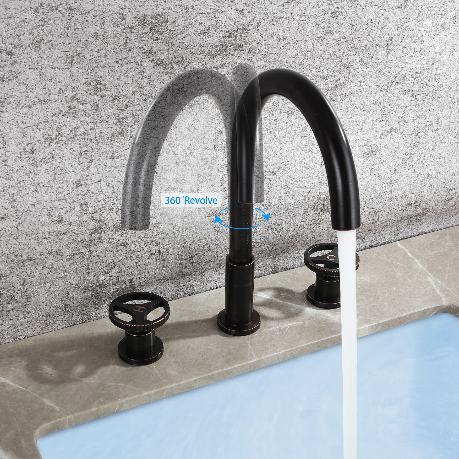 Dual Handle 3 Hole Bathroom Faucet