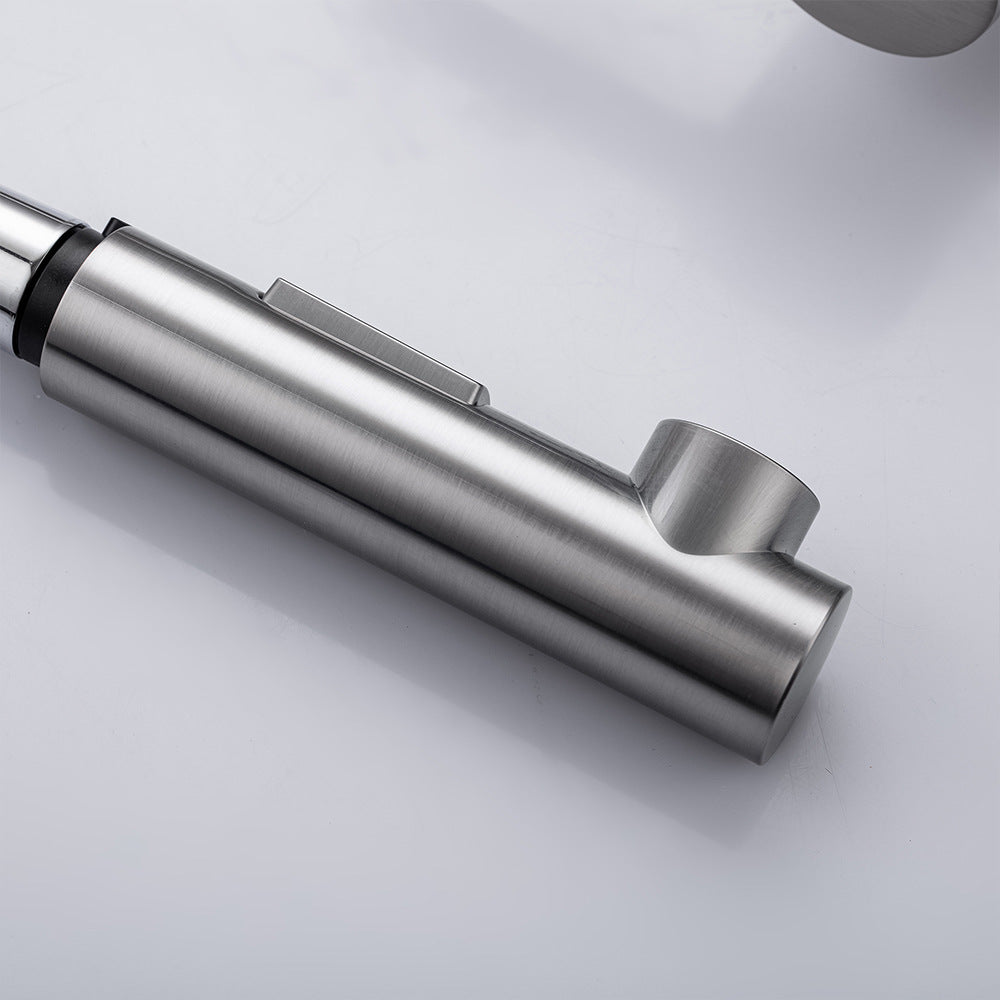 Simple Style Brass Dual Mode Spout Pull Out Kitchen Faucet - Swivel