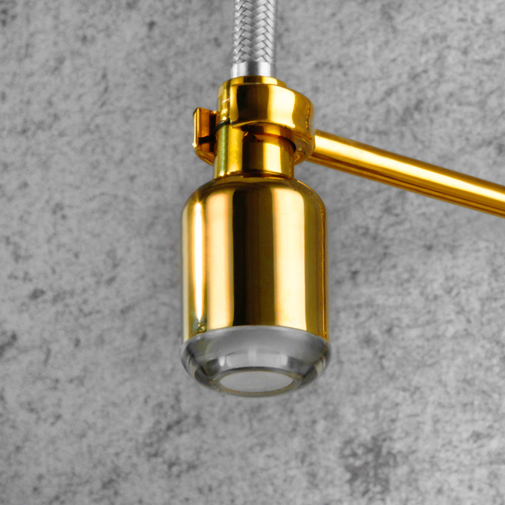Commercial Single Handle Pull Down Sprayer Kitchen Faucet, with LED Light