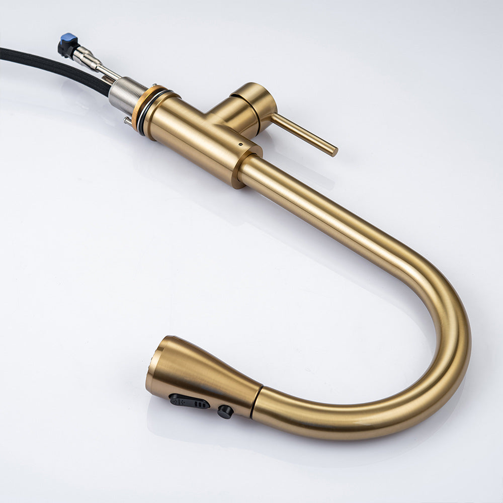 Kitchen Sink Faucet, Kitchen Faucet Brass with Pull Down Sprayer
