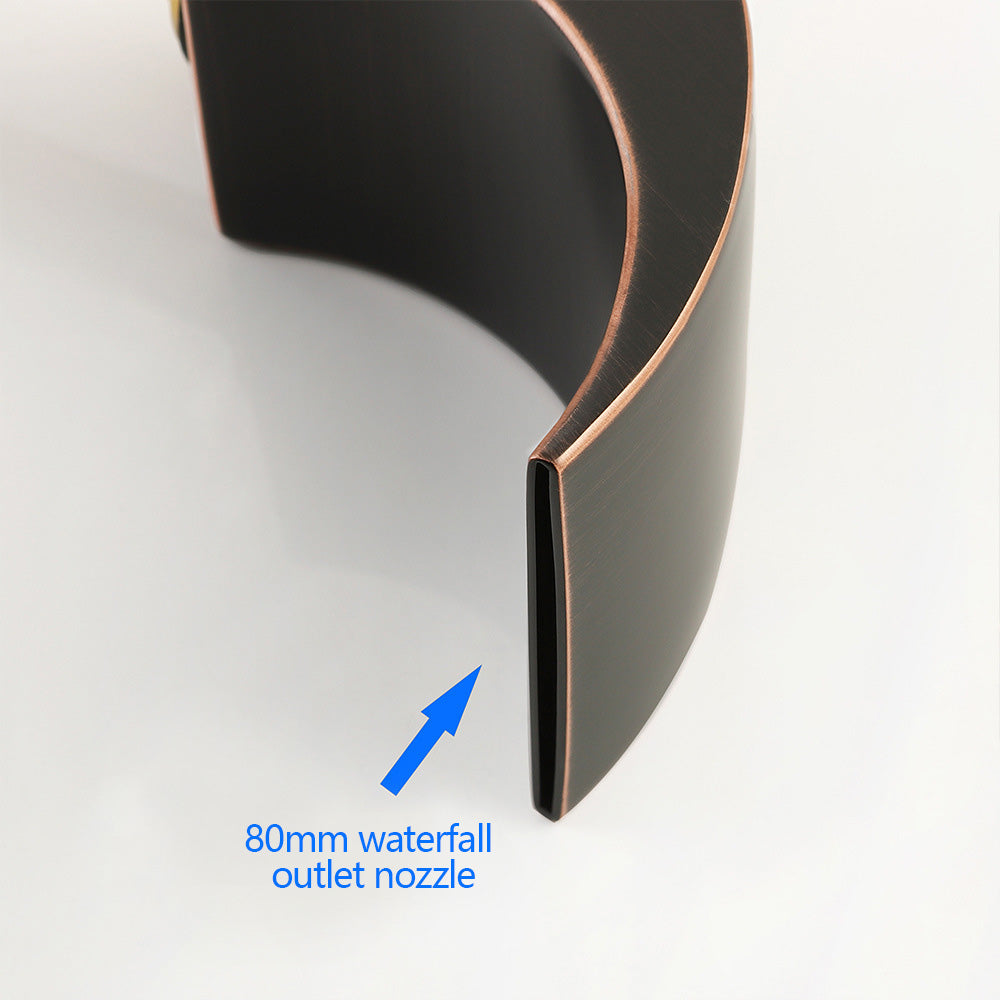 Solid Brass 3 Hole Bathroom Faucets with LED Light