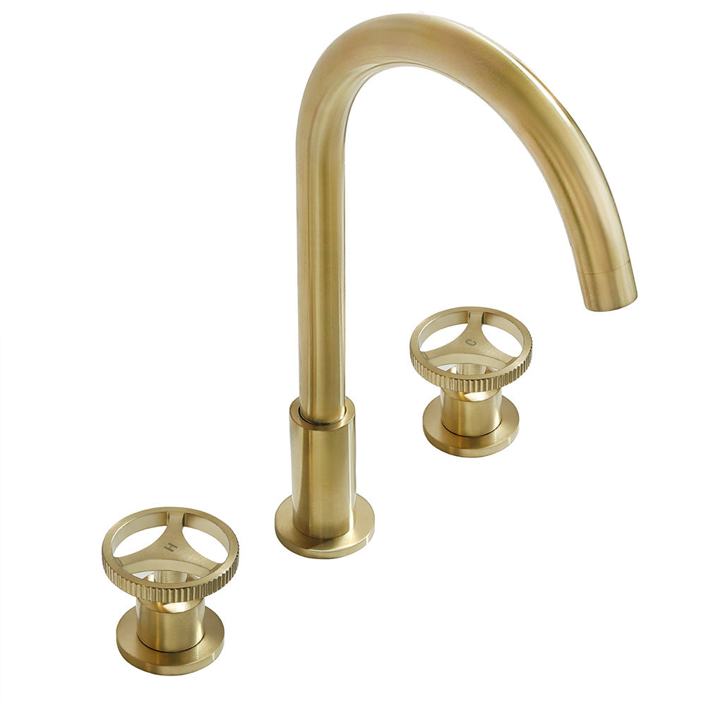 Dual Handle 3 Hole Bathroom Faucet