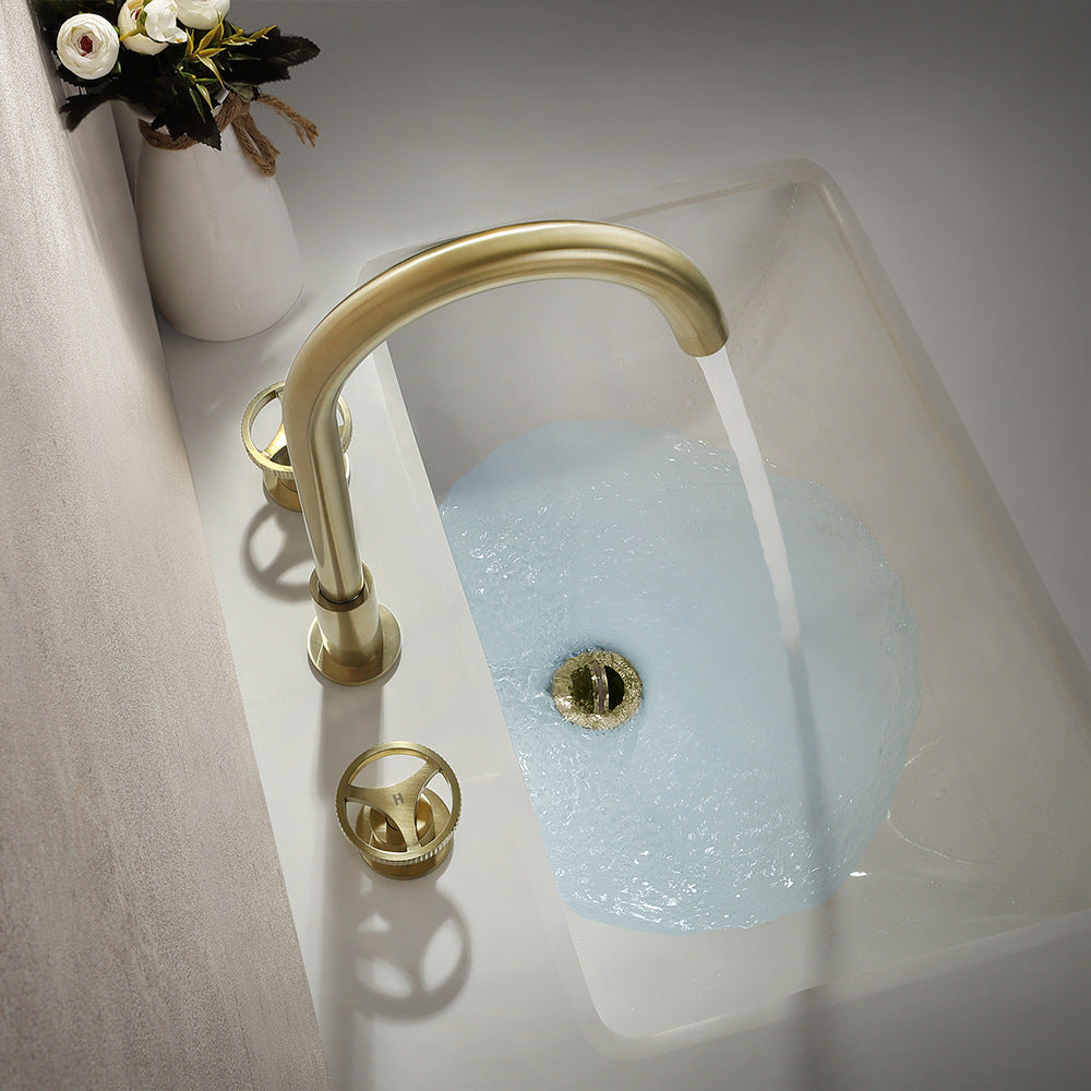 Dual Handle 3 Hole Bathroom Faucet