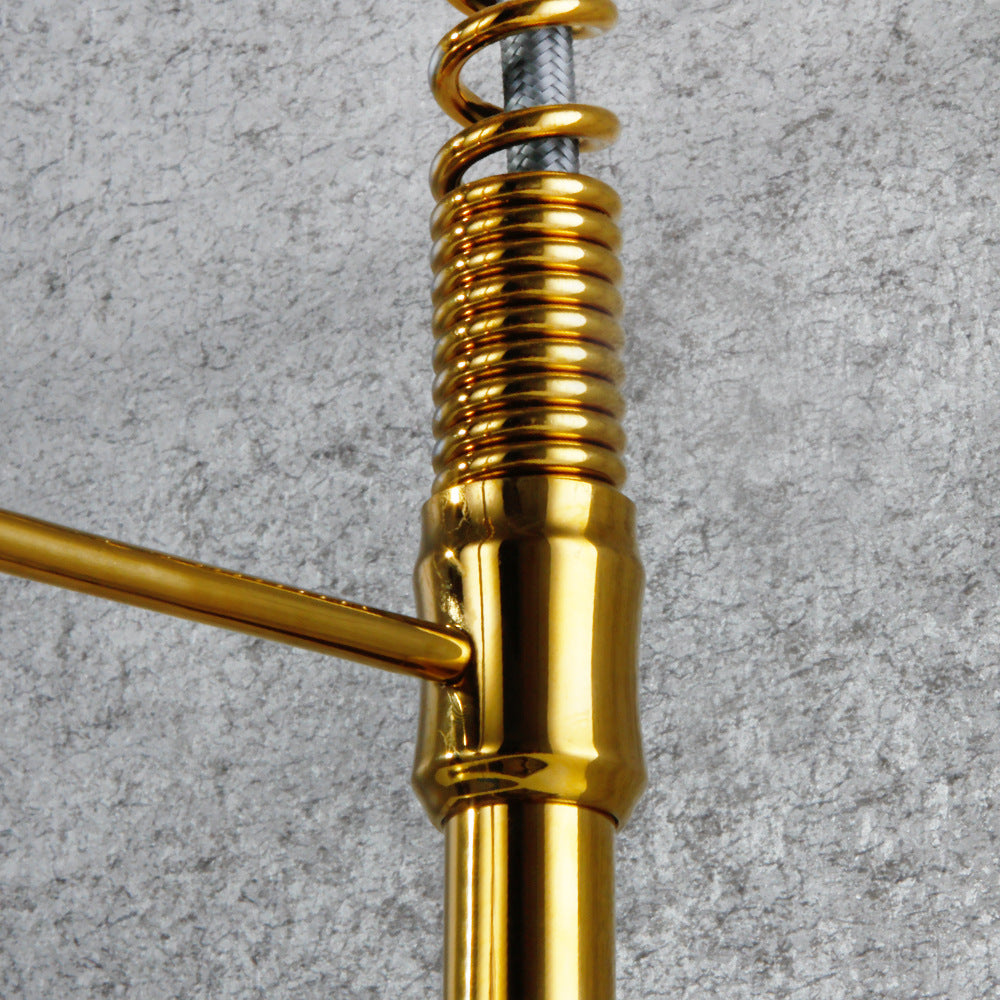 Commercial Single Handle Pull Down Sprayer Kitchen Faucet, with LED Light