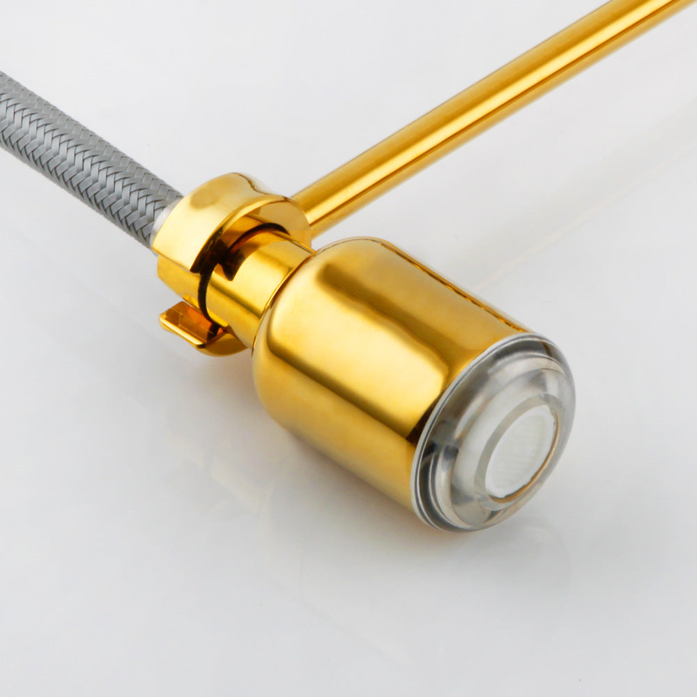 Commercial Single Handle Pull Down Sprayer Kitchen Faucet, with LED Light