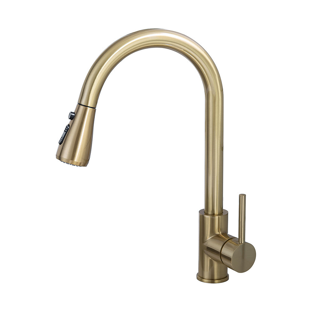 Kitchen Sink Faucet, Kitchen Faucet Brass with Pull Down Sprayer