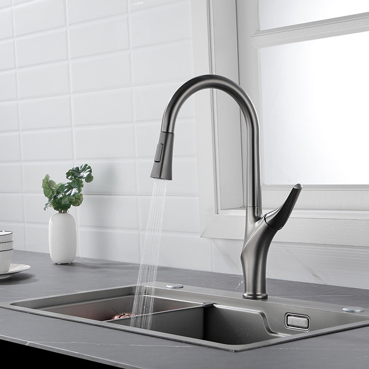 Eumtenr Solid Brass Hot and Cold Water Pull Down Sprayer Kitchen Faucet